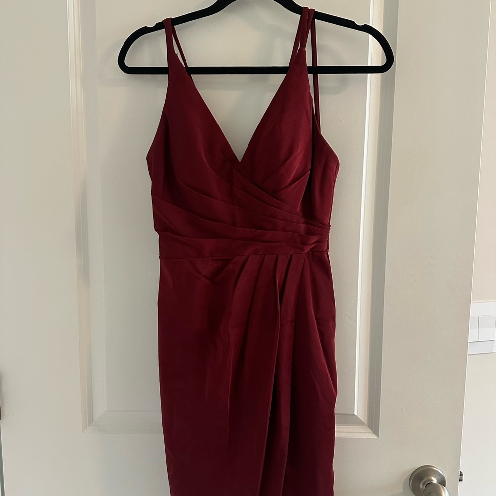 Faviana Strapless Burgundy Dress